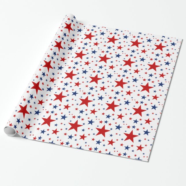 Patriotiska stjärnor presentpapper (Utrullad)