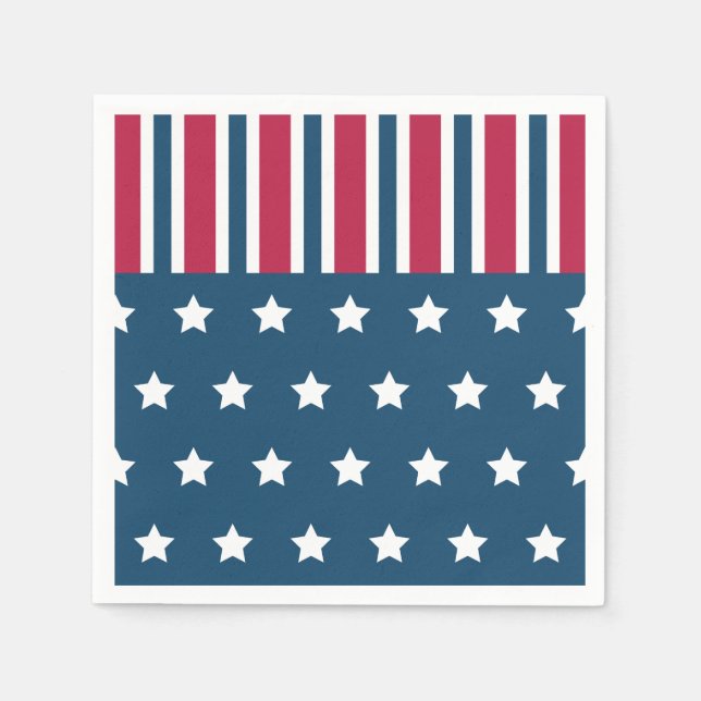 Patriotiska stjärnor ränder servetter (Framsidan)