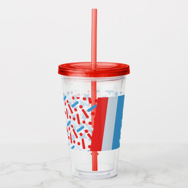 Patriotiska strösselränder mönster take away mugg (Framsida)