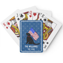 Patriotiska Svart lab Hund klassiska spelkort