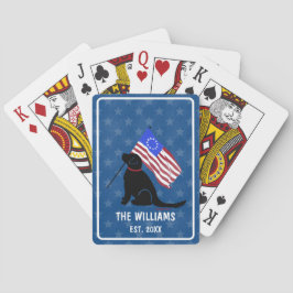 Patriotiska Svart lab Hund klassiska spelkort