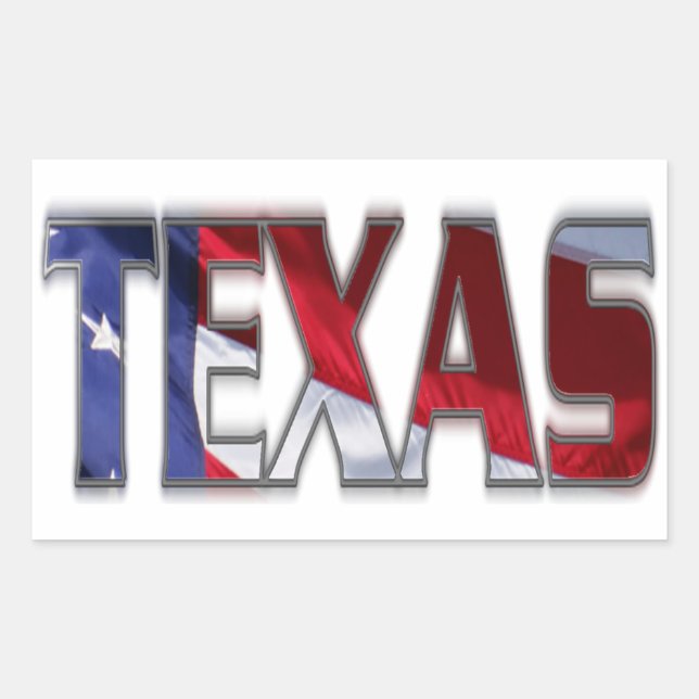 Patriotiska Texas Rektangulärt Klistermärke (Framsida)