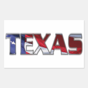 Patriotiska Texas Rektangulärt Klistermärke