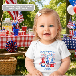 Patriotiska Tomtar Baby Bodysuit för 4:e Juli T Shirt
