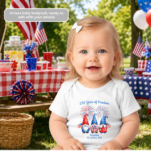 Patriotiska Tomtar Baby Bodysuit för 4:e Juli T Shirt