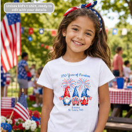 Patriotiska Tomtar Barn T-Shirt 250 År av Frihet