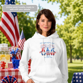 Patriotiska Tomtar Dam Hoodie för 4:e Juli T Shirt