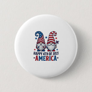 Patriotiska Tomtar Glad 4:e Juli Amerika Tröja_1 Knapp