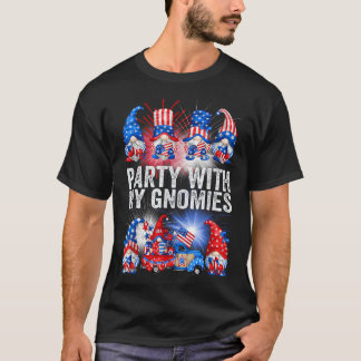 Patriotiska Tomtar Usa Fest Amerikansk Flagga För T Shirt