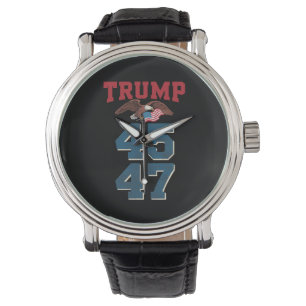 Patriotiska Trump Vann 45 och 47 Seger Vinnare Tru Armbandsur