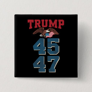 Patriotiska Trump Vann 45 och 47 Seger Vinnare Tru Knapp