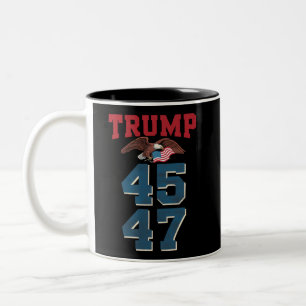 Patriotiska Trump Vann 45 och 47 Seger Vinnare Tru Två-Tonad Mugg