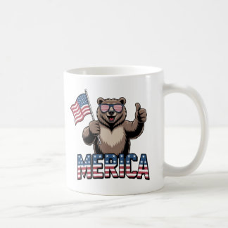 Patriotiska tummar upp Bear Mugg - Roligt American