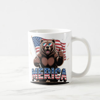 Patriotiska tummar upp Bear Mugg - Roligt American