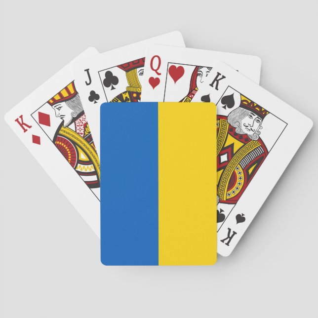 Patriotiska ukrainska flaggan casinokort (Baksidan)