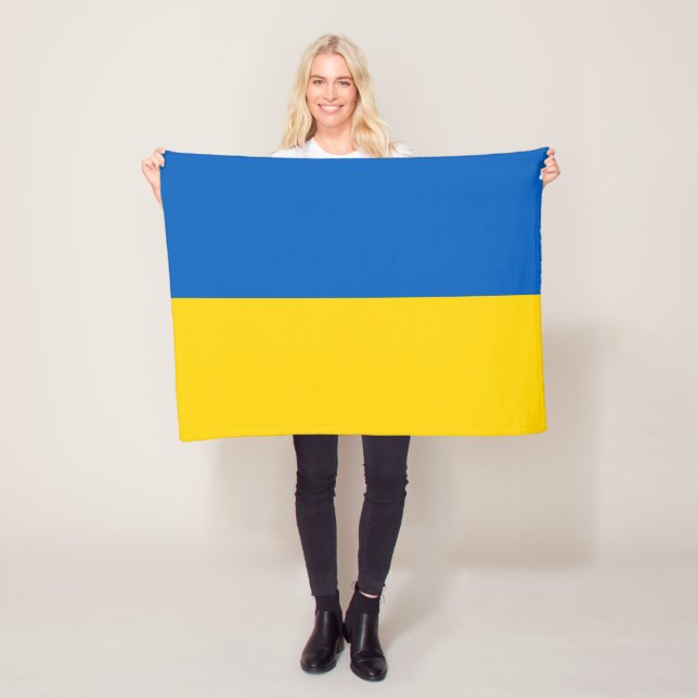 Patriotiska ukrainska flaggan fleecefilt (På plats)
