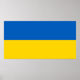 Patriotiska ukrainska flaggan poster