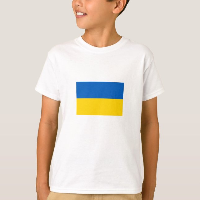 Patriotiska ukrainska flaggan t shirt (Framsida)
