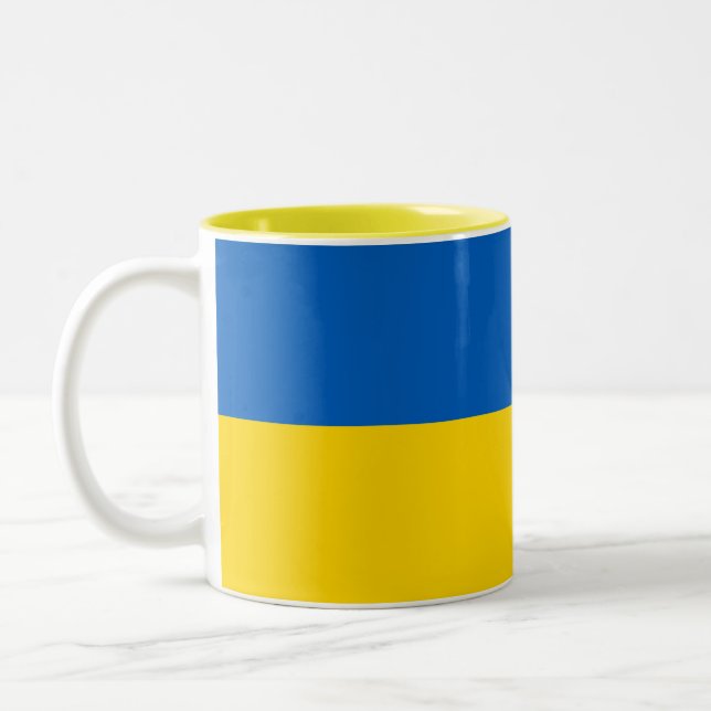 Patriotiska ukrainska flaggan Två-Tonad mugg (Vänster)