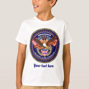 Patriotiska ungar beklär endast ljust all stilar t-shirt