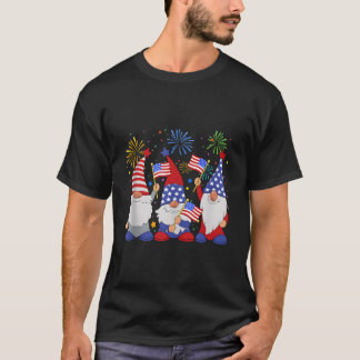 Patriotiska USA Amerikanska Tomtar 4:e Juli T Shirt