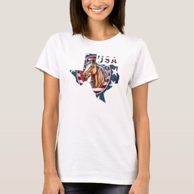 Patriotiska USA Texas T Shirt (Framsida)