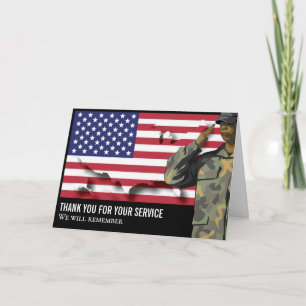 Patriotiska USA-veteraners MINNESDAG Kort