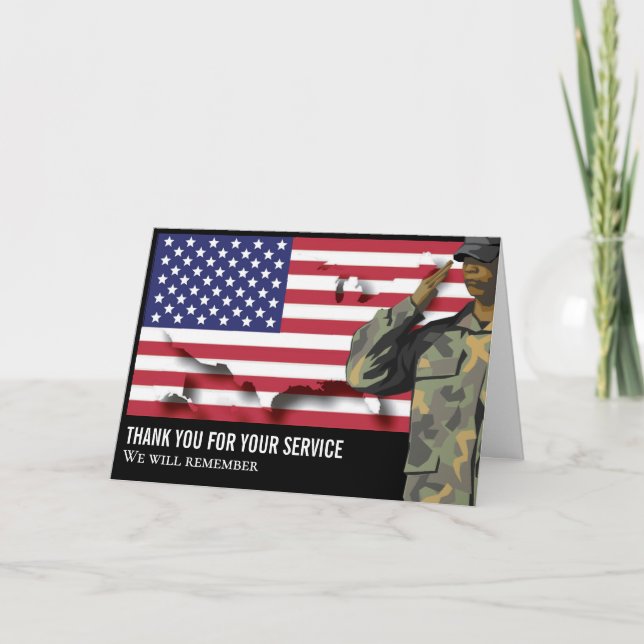 Patriotiska USA-veteraners MINNESDAG Kort (Framsida)