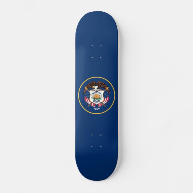 Patriotiska Utahs delstatsflagga Mini Skateboard Bräda 18,5 Cm (Framsida)