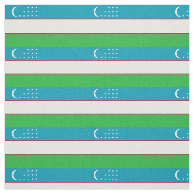 Patriotiska Uzbekistan Flagga Tyg (Provkarta)