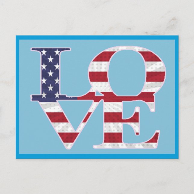Patriotiska valentins dag helg vykort (Framsida)