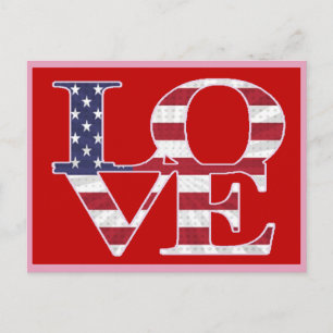 Patriotiska valentins dag helg vykort