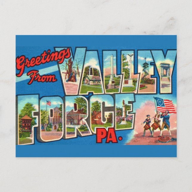 Patriotiska Valley Forge PA  Vykort (Framsida)