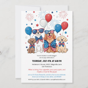 Patriotiska Valper 4 juli Inbjudningar
