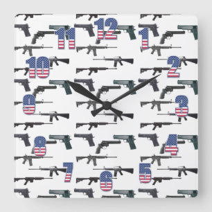 Patriotiska vapen fyrkantig klocka