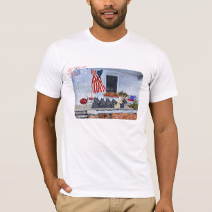 Patriotiska vetefärgade och svarta skottar t shirt