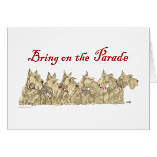Patriotiska vetekorn Scottish Terriers Hälsningskort