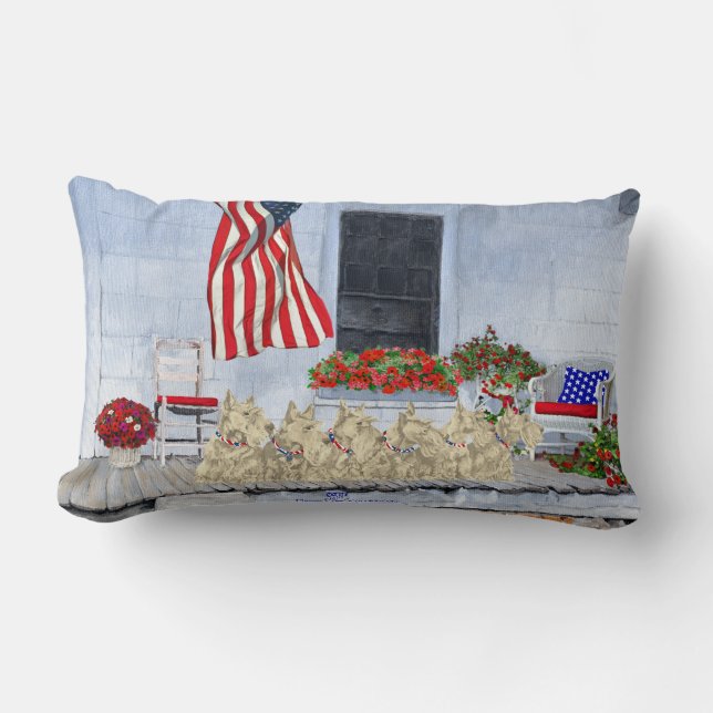 Patriotiska vetesottish terrierer lumbarkudde (Framsida)