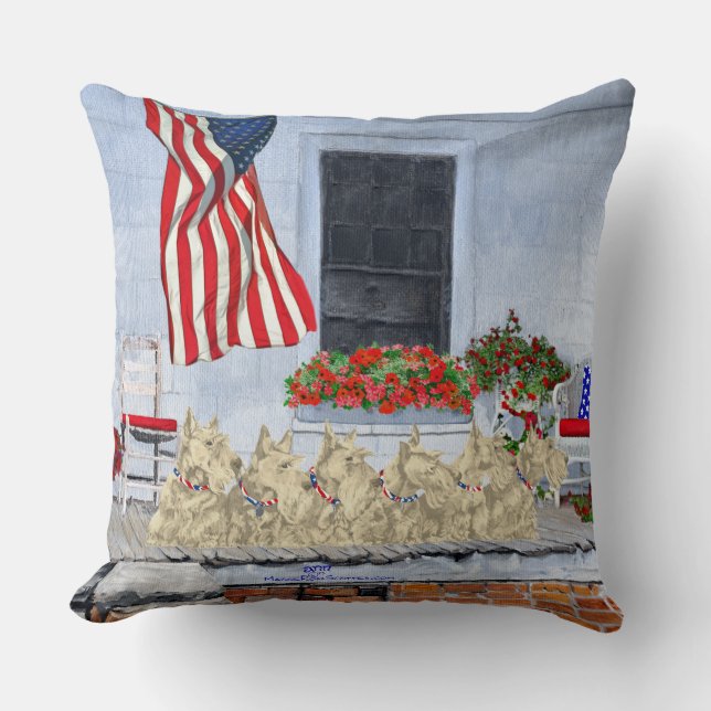 Patriotiska vetesottiska terrierer kudde (Framsida)