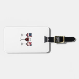 Patriotiska vinglas Vintage Vector skjortdesign Bagagebricka