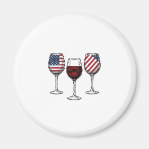 Patriotiska vinglas Vintage Vector skjortdesign Magnet