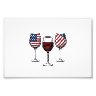 Patriotiska vinglas Vintage Vector T-shirt design Fototryck