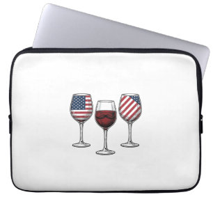 Patriotiska vinglas Vintage Vector T-shirt design Laptop Fodral