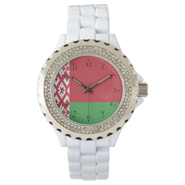 Patriotiska vitryska Flagga Armbandsur (Framsida)