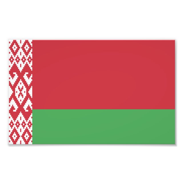 Patriotiska vitryska Flagga Fototryck (Framsidan)
