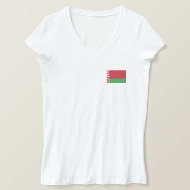 Patriotiska vitryska Flagga T Shirt (Design framsida)