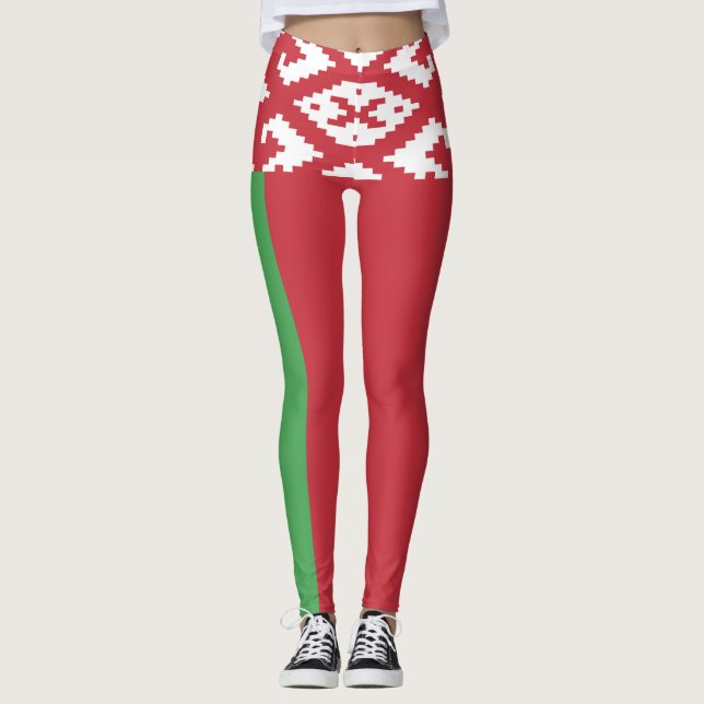 Patriotiska vitryska flaggleggings leggings (Framsida)