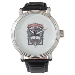 Patriotiske Farbror Sam-skelett Mörk patriot-skele Armbandsur