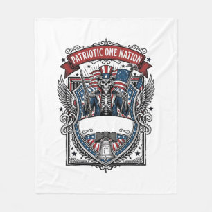 Patriotiske Farbror Sam-skelett Mörk patriot-skele Fleecefilt