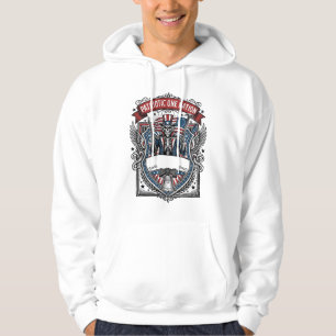 Patriotiske Farbror Sam-skelett Mörk Patriot-skele Hoodie